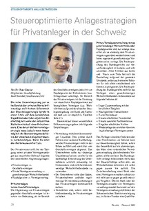 Steueroptimierte Anlagestrategien für Privatanleger in der Schweiz