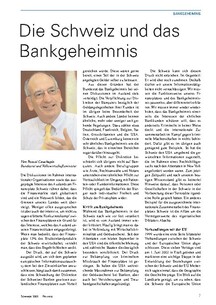 Bundesrat Couchepin: Die Schweiz und das Bankgeheimnis
