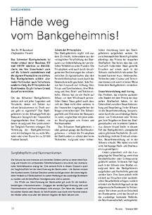 Hände weg vom Bankgeheimnis!
