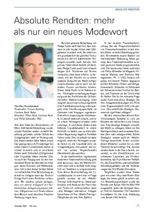 Absolute Renditen: mehr als nur ein neues Modewort