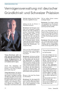 Vermögensverwaltung mit deutscher Gründlichkeit und Schweizer Präzision