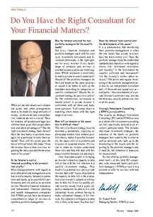 Do You Have the Right Consultant for Your Financial Matters?