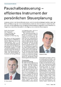 Pauschalbesteuerung  effizientes Instrument der Steuerplanung