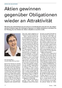 Aktien gewinnen gegenüber Obligationen wieder an Attraktivität