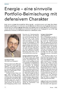 Energie  eine sinnvolle Portfolio-Beimischung mit defensivem Charakter