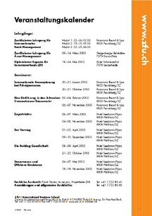 Veranstaltungskalender ZfU / International Business School