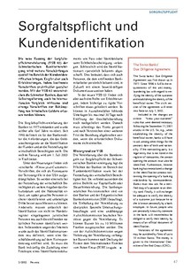 Sorgfaltspflicht und Kundenidentifikation