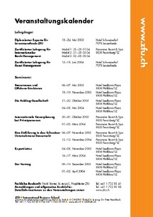 Veranstaltungskalender ZfU / International Business School