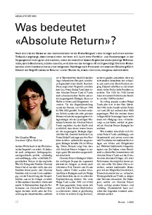 Was bedeutet «Absolute Return»?