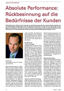 Absolute Performance: Rückbesinnung auf die Kundenbedürfnisse