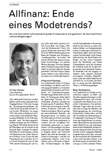 Allfinanz: Ende eines Modetrends?
