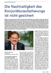 Konjunktur: Nachhaltigkeit des Aufschwungs nicht gesichert