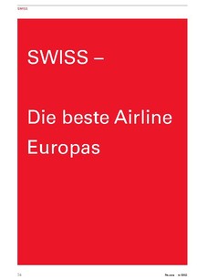 SWISS: Die beste Airline Europas