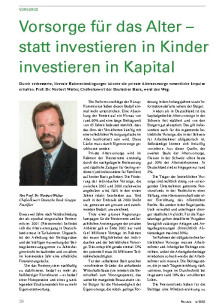 Vorsorge: Statt investieren in Kinder investieren in Kapital