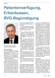 Aktuell: Patientenverfügung, Erbenbussen, BVG-Begünstigung