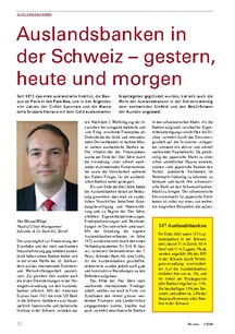 Auslandsbanken in der Schweiz: Gestern, heute, morgen