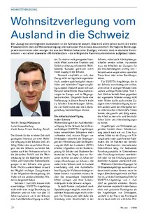 Domizil: Wohnsitzverlegung vom Ausland in die Schweiz