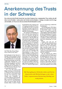 Aktuell: Anerkennung des Trusts in der Schweiz