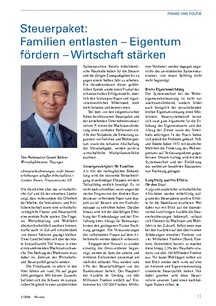 Steuerpaket: Familien entlasten, Eigentum fördern, Wirtschaft stärken