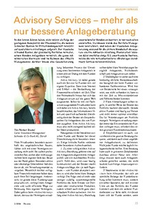 Advisory Services: Mehr als nur bessere Anlageberatung