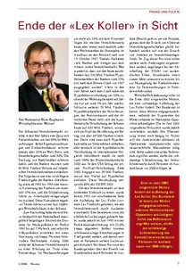 Finanz und Politik: Ende der «Lex Koller» in Sicht