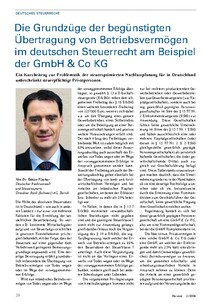 Deutsches Steuerrecht: Übertragung von Betriebsvermögen