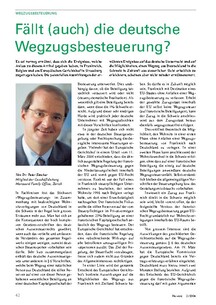 Steuern Deutschland: Fällt (auch) die deutsche Wegzugsbesteuerung?