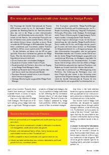 Hedge Funds: Ein innovativer, partnerschaftlicher Ansatz