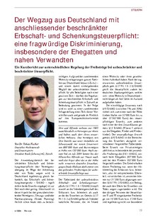 Deutschland: Erbschaft- und Schenkungsteuerpflicht beim Wegzug