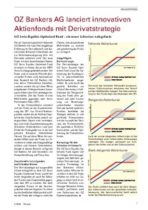 Anlagefonds: OZ Bankers AG lanciert Aktienfonds mit Derivatstrategie