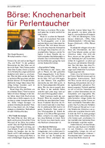 Zu guter Letzt: Börse: Knochenarbeit für Perlentaucher