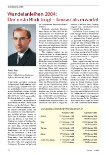 Wandelanleihen 2004: Besser als erwartet