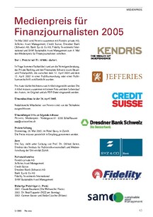 Medienpreis für Finanzjournalisten 2005 
