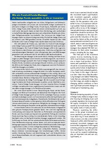 Funds of Funds: Wie ein Fund-of-Funds-Manager seine Fonds auswählt 