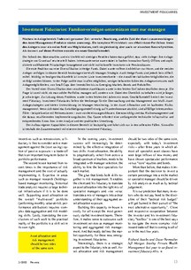 Investment Fiduciaries: Support für Familienvermögen 