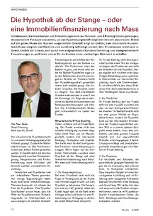 Hypotheken: Ab der Stange oder nach Mass?