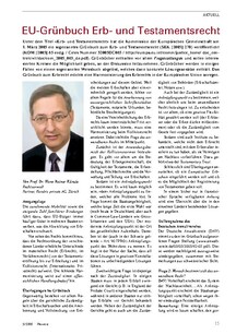 Aktuell: EU-Grünbuch zum Erb- und Testamentsrecht