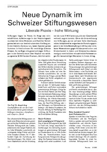 Stiftungen: Neue Dynamik im Schweizer Stiftungswesen
