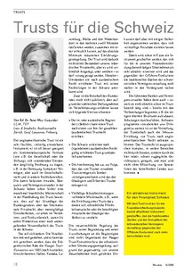 Trusts: Ein attraktives Instrument für den Finanzplatz Schweiz