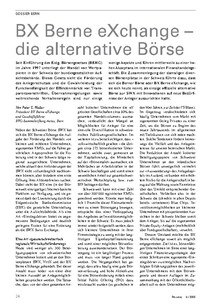 BX Berne eXchange: Die alternative Börse