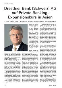 Dresdner Bank (Schweiz) AG: Private-Banking-Expansion in Asien