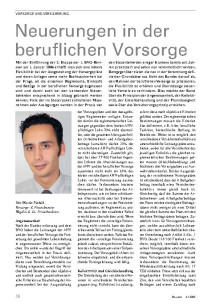 Steuern und Vorsorge: Neuerungen in der beruflichen Vorsorge