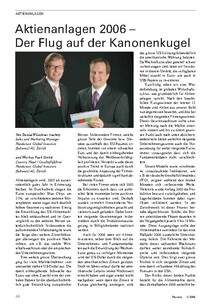 Aktienanlagen 2006: Der Flug auf der Kanonenkugel 