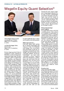 Wegelin Equity Quant Selection® 