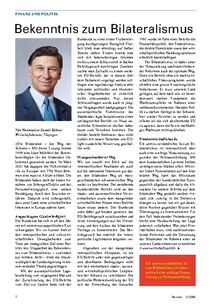 Bekenntnis zum Bilateralismus 