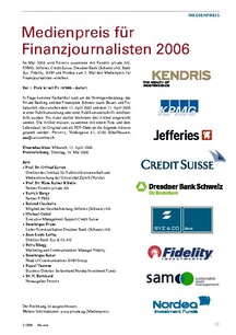 Medienpreis für Finanzjournalisten 