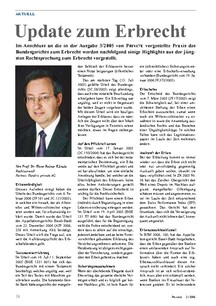 Aktuell: Update zum Erbrecht 