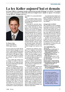 La lex Koller aujourdhui et demain