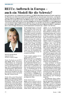 REITs: Aufbruch in Europa: Auch ein Modell für die Schweiz?