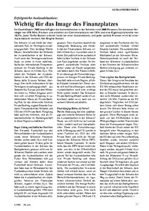 Auslandsbanken: Wichtig für den Finanzplatz